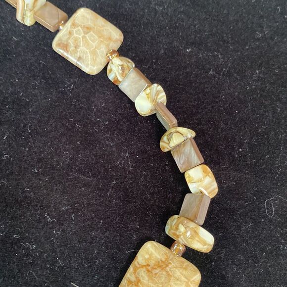 Earth Tone Ceramic Chunky  Inspirational Necklace - Picture 10 of 11
